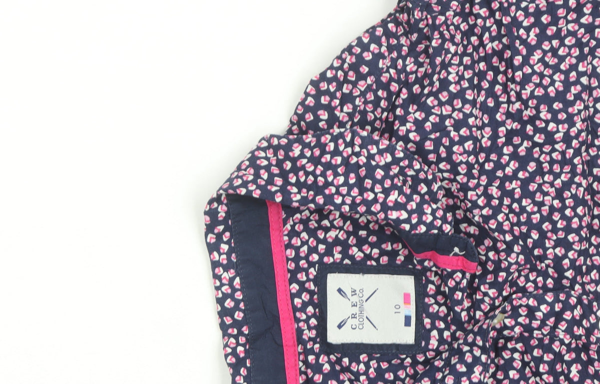 Additional view of Crew Clothing Women’s Blue Floral Button-Up Cotton Shirt, size UK 10