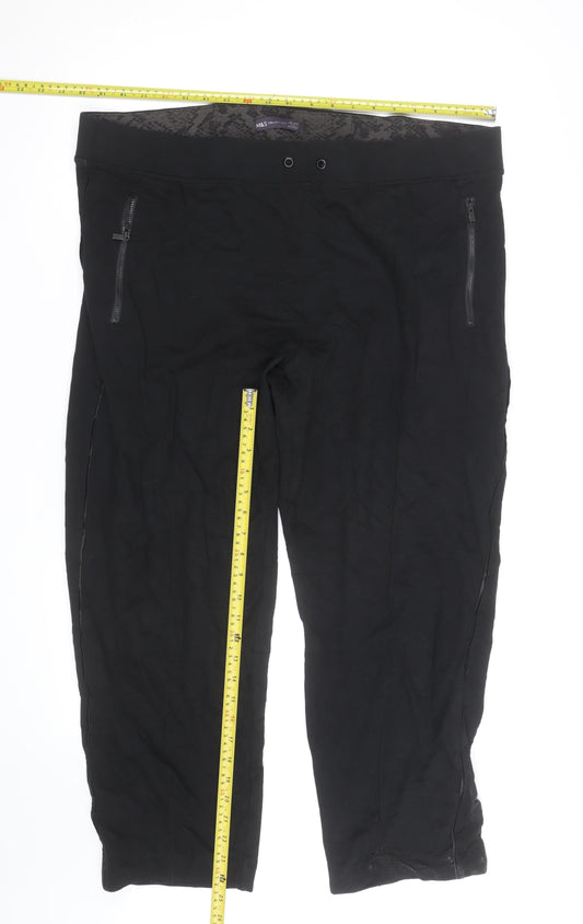 Marks and Spencer Women’s Black Cropped Stretch Trousers Size 22