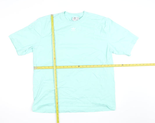 Adidas Womens Green Cotton Short Sleeve Basic T-Shirt M