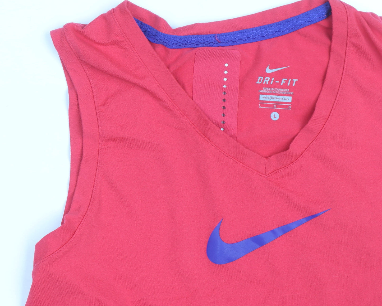 Nike Womens Pink Dri-FIT Sleeveless Tank Top Size L