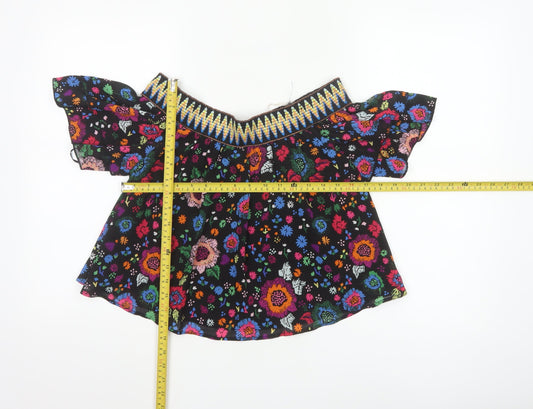 Guess Womens Multicoloured Floral Off Shoulder Boho Blouse XS