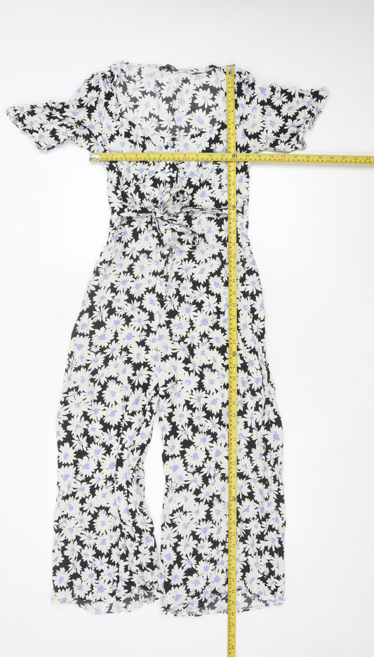 Nobody’s Child Women’s Black Floral Jumpsuit UK 8 EcoVero Viscose
