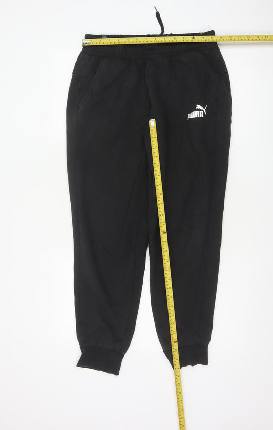 Puma Men's Black Jogger Trousers Medium Regular Fit Fleece