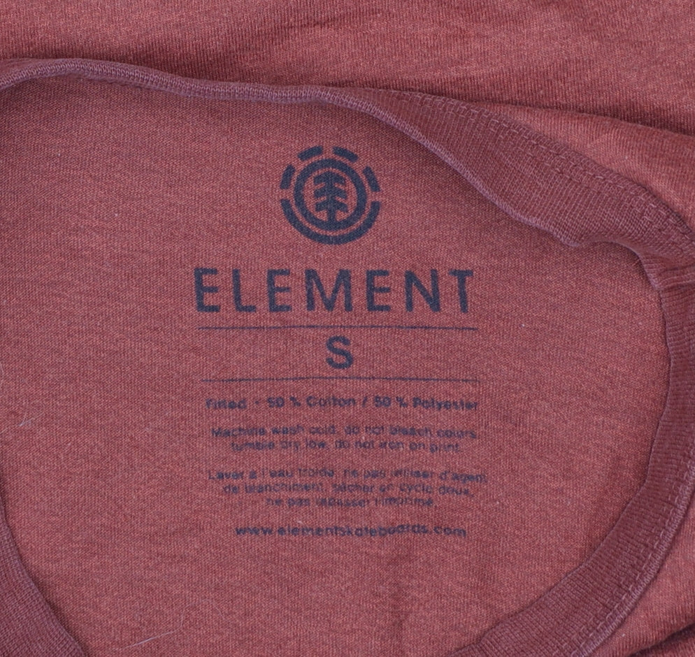 Element Men's Red Graphic Print Crew Neck Cotton Blend T-Shirt Size S
