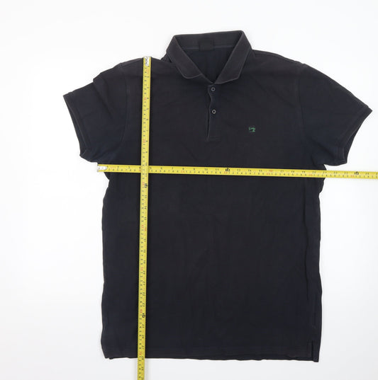 Scotch & Soda Men's Black Cotton Polo Shirt XL Regular Fit