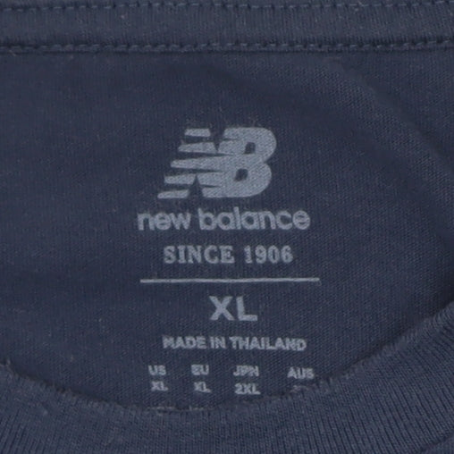 New Balance Men's Navy Blue XL Graphic Cotton Crew Neck T-Shirt