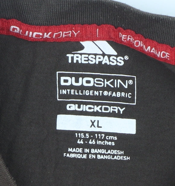 Trespass Mens Brown Quick Dry Outdoor Performance T-Shirt XL