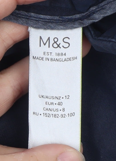 Marks and Spencer Women Blue Size 12 Chino Shorts