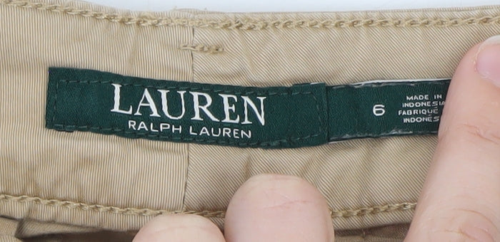 Lauren Ralph Lauren Women Beige Wide-Leg Chino Trousers Size 10