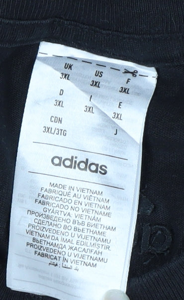 Adidas Men's Black 3XL Sports Graphic Cotton T-Shirt