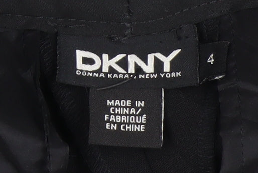 DKNY Womens Black Wool Wide-Leg Dress Pants Size 8