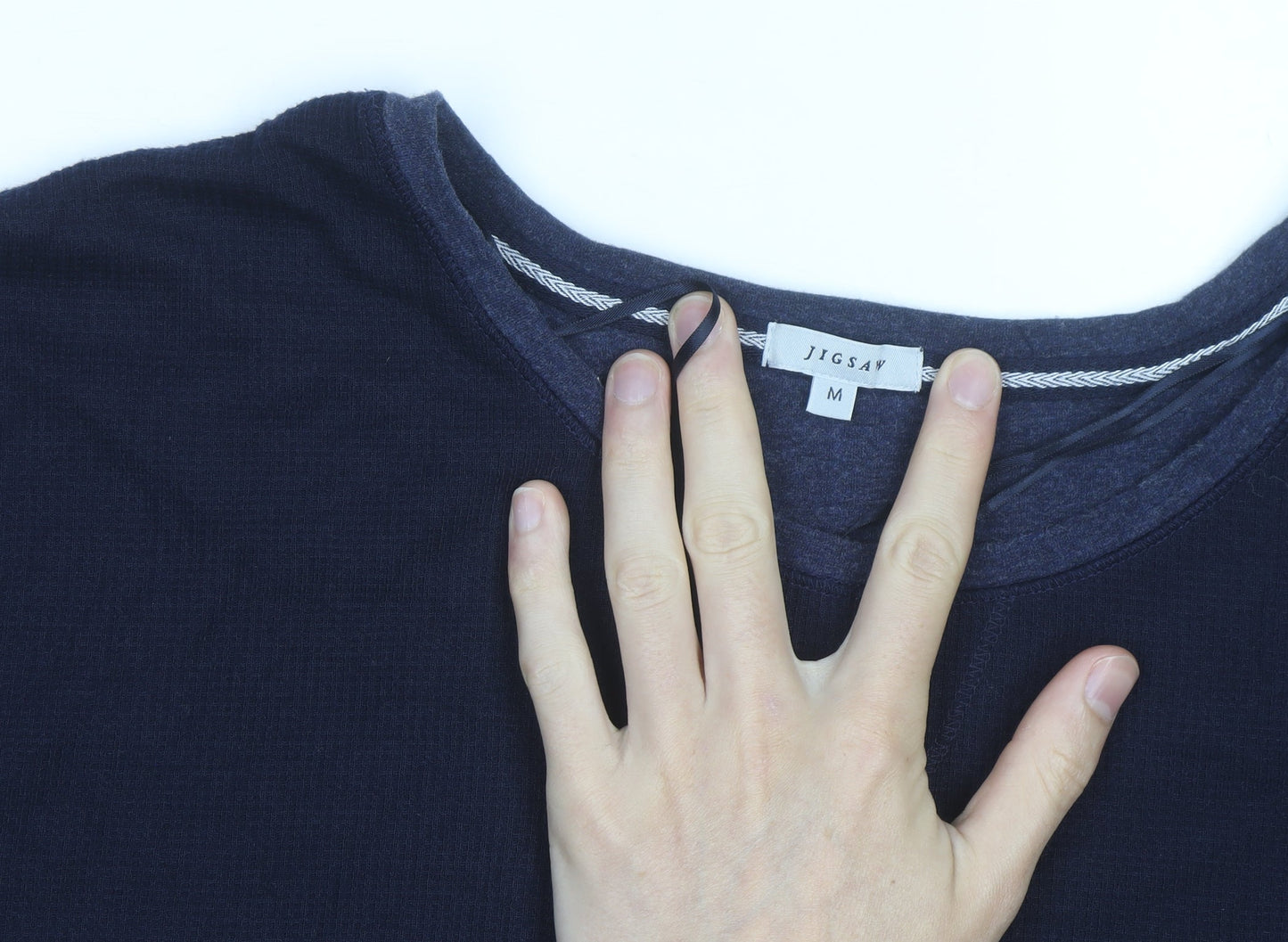 Jigsaw Men's Blue Cotton Modal Crew Neck Pullover Jumper M