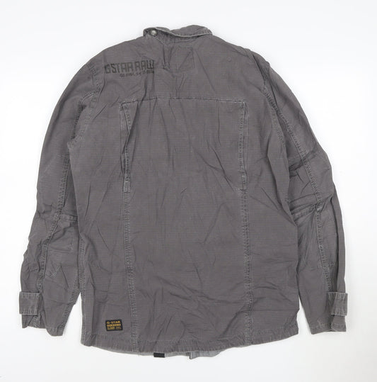G-Star RAW Men's Grey Military Style Cotton Jacket M