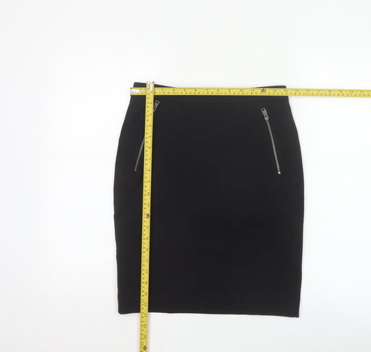 DKNY Womens Black Knee Length Pencil Skirt Size 6 Stretch