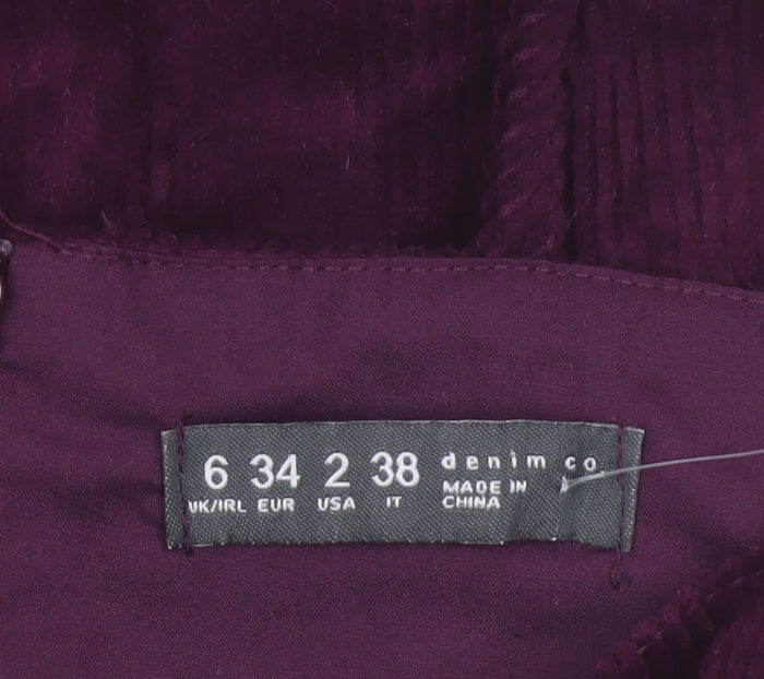Additional view of Denim Co Women Purple Bodycon Corduroy Cut Out Mini Dress, size 6