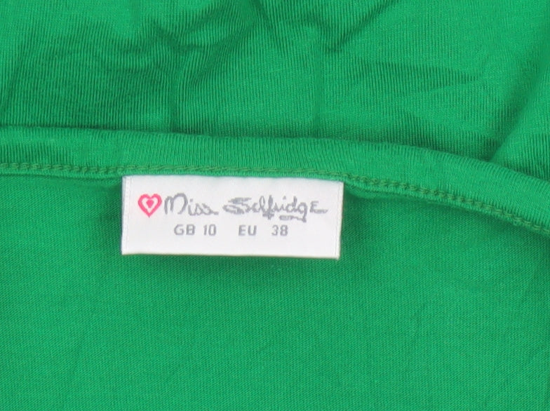 Miss Selfridge Women's Green Cotton Camisole Top Size 10