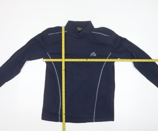 Atlas For Men Navy Long Sleeve Cotton Mock Neck Top Size S