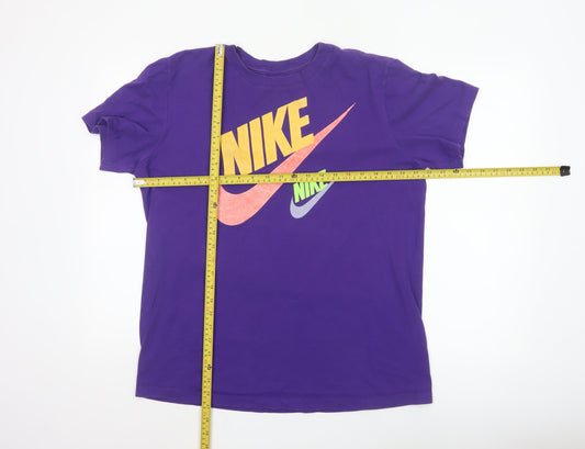 Nike Men's Purple Graphic Logo Sports T-Shirt Size S