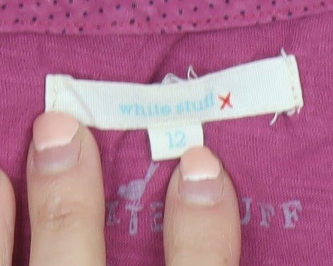 White Stuff Women’s Pink Cotton Scoop Neck Tank Top Size 12