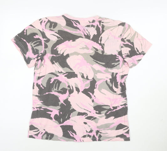 Adidas Womens Multicoloured Camouflage Cotton T-Shirt Size S