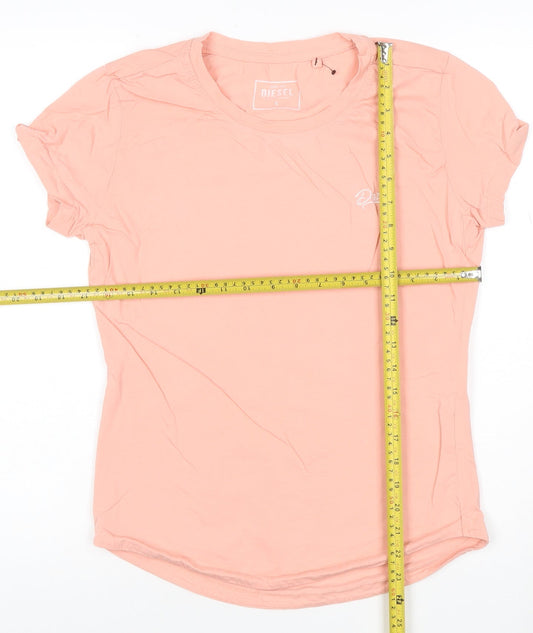 Diesel Womens Pink Cotton Basic T-Shirt Size S