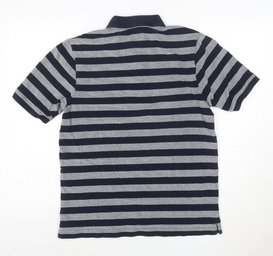 Farah Classic Men's Blue Striped Cotton Polo Shirt Size M