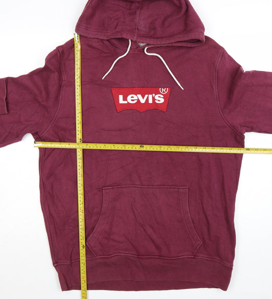 Levi's Men's Red XL Pullover Hoodie with Logo Graphic