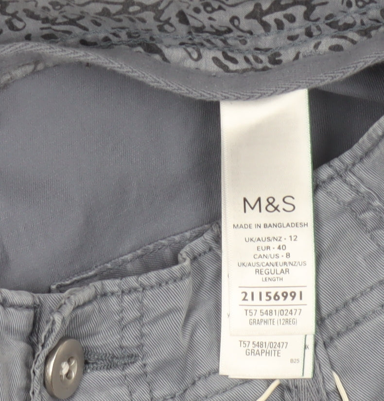 Marks and Spencer Women’s Grey Cargo Trousers Size 12 Regular