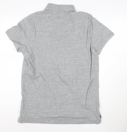 Abercrombie & Fitch Men's Grey Classic Fit Cotton Polo Shirt L