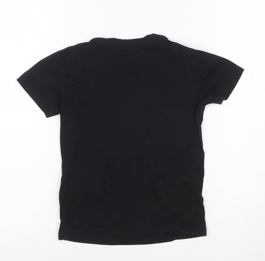 Diesel Boys Black Cotton Logo Short Sleeve T-Shirt 6 Years