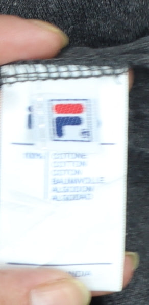Additional view of Fila Men’s Grey Cotton Polo Shirt, size L, Classic Sports Style