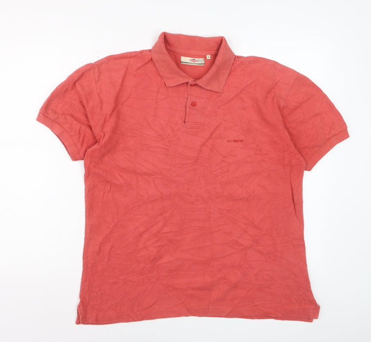 Additional front view of Lee Cooper Men's Red Cotton Polo Shirt, size M, Short Sleeve