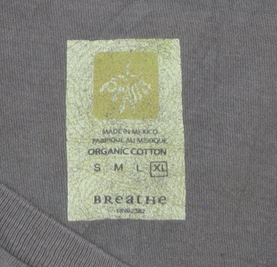 PrAna Mens Khaki Green Organic Cotton Graphic T-Shirt XL