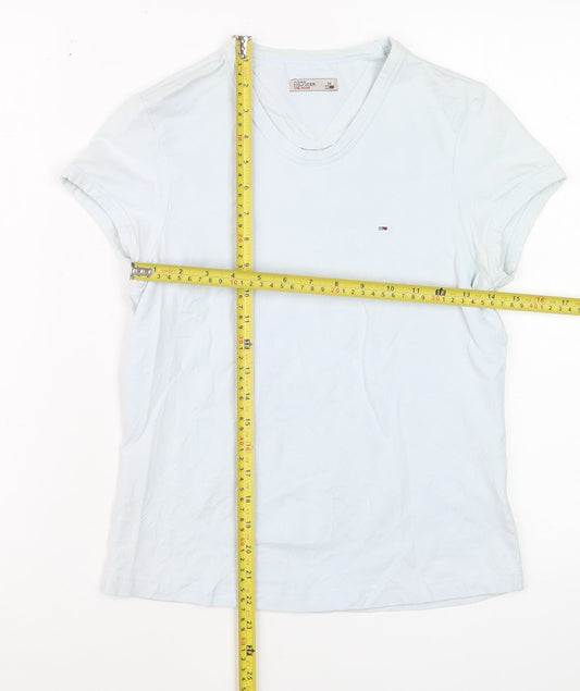 Tommy Hilfiger Women’s Blue Basic Cotton V-Neck T-Shirt M