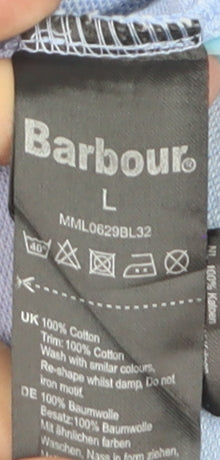 Barbour Men's Blue Cotton Polo Shirt Size L Classic Fit