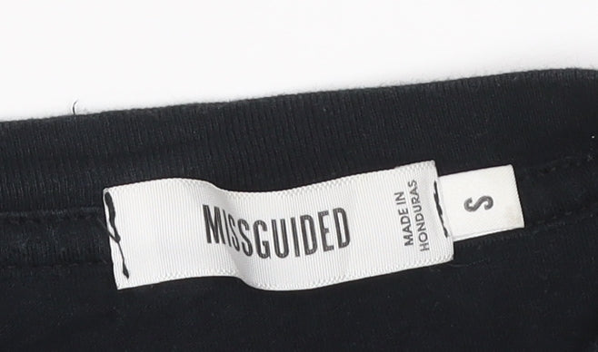 Missguided Women Black Purple Rain Band Graphic T-Shirt Size S