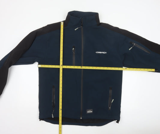 TROJAN Men's Blue Soft Shell Jacket L Water Resistant Outdoor