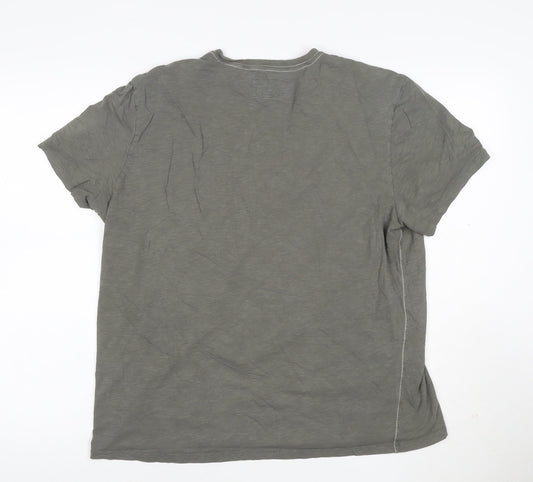 Calvin Klein Men's Grey Graphic Short Sleeve Cotton T-Shirt Size L