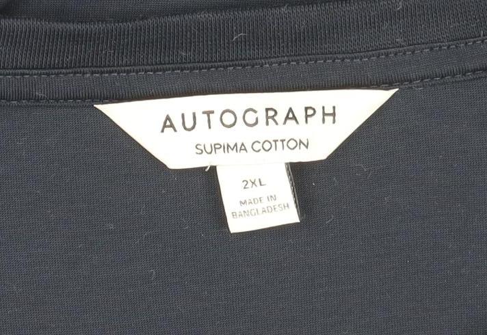 Autograph Men’s Blue 2XL Supima Cotton Crew Neck T-Shirt