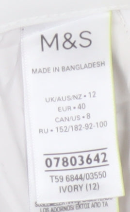 Marks and Spencer Women’s Ivory Chino Shorts Size 12 Regular Fit