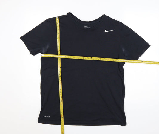 Nike Men's Black Dri-FIT Athletic Fit Crew Neck T-Shirt Size L