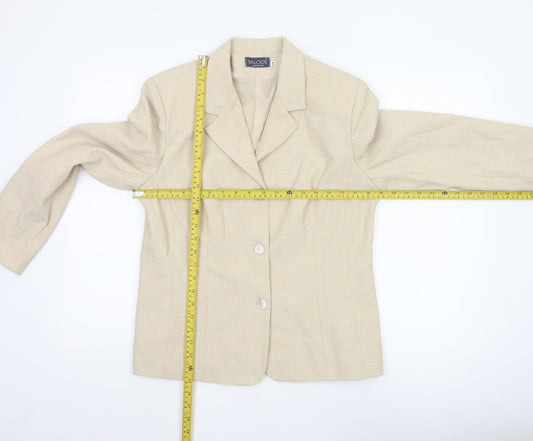 Saloos Collection Women's Beige Size 14 Classic Blazer Suit Jacket