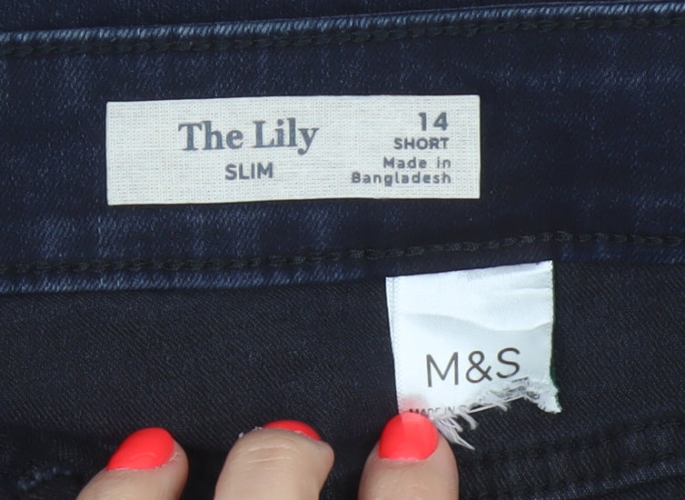 Marks and Spencer Women’s Blue Slim Jeans Size 14 Short