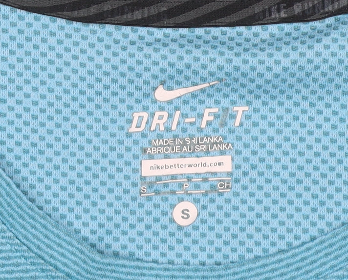 Nike Women Blue Dri-FIT Running T-Shirt Size S Lightweight