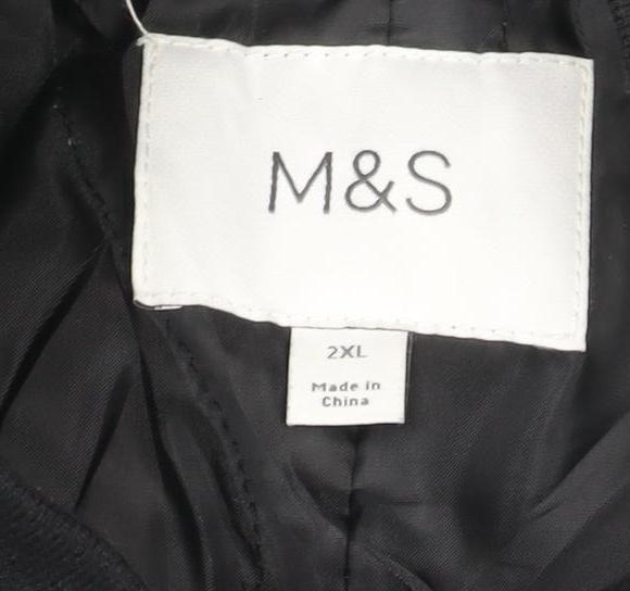 Marks and Spencer Men's Black 2XL Bomber Jacket Full Zip