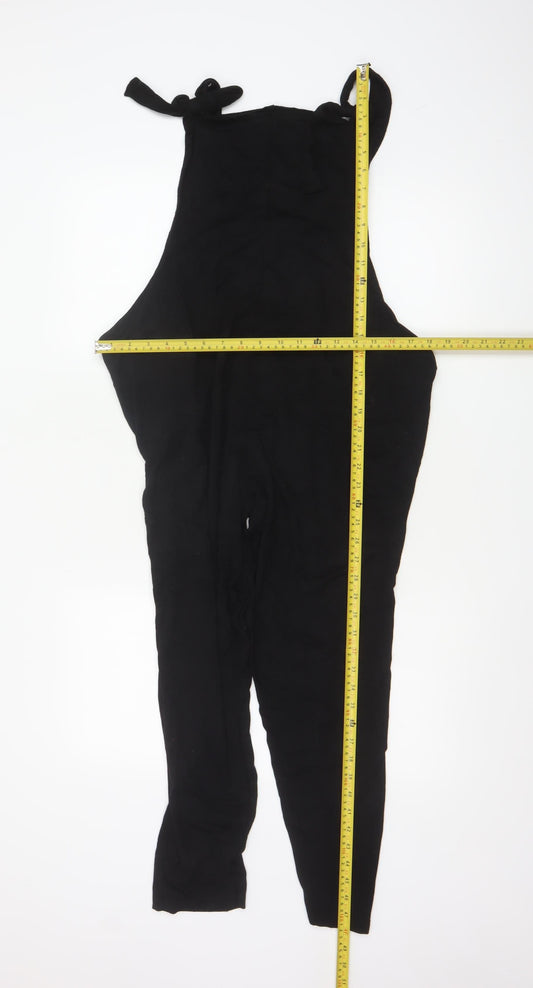 ASOS Design Women Black Maternity Jumpsuit Viscose UK 12