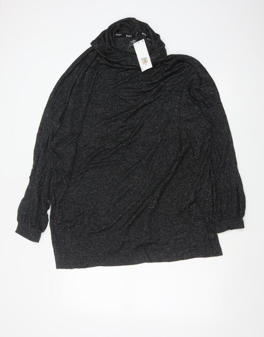 Marks & Spencer Women’s Black Roll Neck Long Sleeve Jersey Nightshirt Size 20