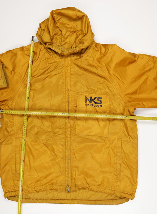Nickelson Men's Yellow XL Hooded Puffer Jacket Windproof