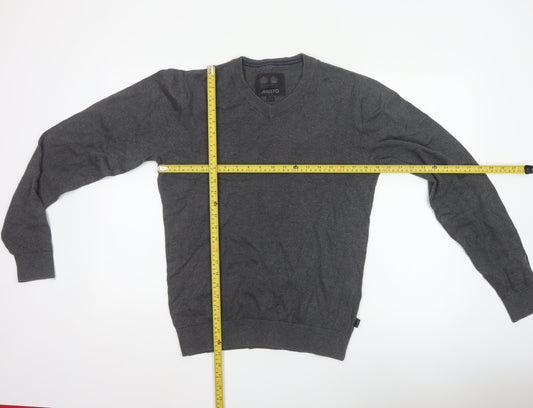 Musto Men’s Grey Small V-Neck Cotton Merino Knit Pullover Jumper