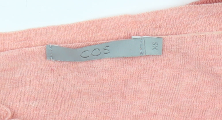 Additional view of COS Women Pink XS Cotton V-Neck Button Knit Cardigan
